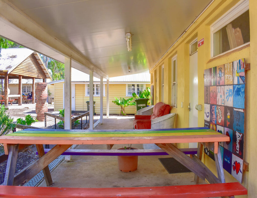 Fairbridge College - Outdoor table inside the campus